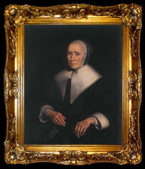 framed  MAES, Nicolaes Portrait of a Woman, ta009-2
